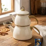 نمای بسته بندی ست کتری و قوری شاهین مدل EMAYE_CR گنجایش ۲.۱ لیتر ۱.۱ لیتر اصل برچسب و بسته بندی