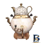 نمای بسته بندی ست کتری و قوری ایران شرق مدل ماربل E۰۰۱ گنجایش ۶ لیتر اصل برچسب و بسته بندی
