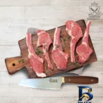 نمای بسته بندی چاقوی آشپزخانه فاخرزنجان مدل گوشت و مرغ ژاپنی کد 02 برچسب و بسته بندی