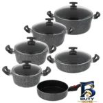 نمای کناری سرویس پخت و پز ۱۱ پارچه پی ام تی مدل السا پروفایل و ساختار