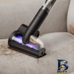 نمای جلو جارو شارژی هوشمند دایسون مدل Fluffycones Pencilvac درجه و بسته بندی زعفران