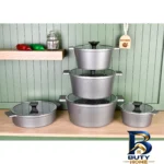 نمای جلو سرویس قابلمه و تابه گرانیت ۱۰ پارچه ای.ام.دی مدل MODERN طراحی و جزئیات کلیدی