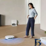 نمای کناری جارو رباتیک اکووکس مدل T۵۰ PRO OMNI اصل عمق قاب و پروفایل