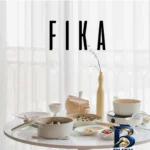 نمای بسته بندی سرویس قابلمه نیوفلیم FIKA با روکش سرامیکی و نچسب برچسب و بسته بندی