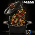 نمای بسته بندی سرویس قابلمه و تابه گرانیتی ۱۵ پارچه دونار مدل Novara برچسب و بسته بندی