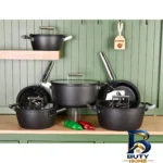 نمای کناری سرویس پخت و پز تیتانیومی ۲۲ پارچه کرانن والد کد01 پروفایل و ساختار