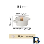 نمای جلو سرویس قابلمه نیوفلیم FIKA با روکش سرامیکی و نچسب طراحی و جزئیات کلیدی