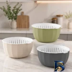 نمای جزئیات آبکش و کاسه زیبا مدل آلابون کد 32383 پرداخت و جزئیات مواد