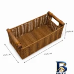 نمای جزئیات سبد نظم دهنده بافت حصیری کابوک مجموعه 3 عددی پرداخت و جزئیات مواد