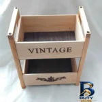 نمای جزئیات سبد سیب زمینی و پیاز دوطبقه طرح Vintage کدv۲۱ اصل پرداخت و جزئیات مواد