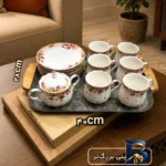 نمای جزئیات سینی دسته دار پرفکت هوم مدل لوزی سایز ۴۰*۲۸ سانتی متر پرداخت و جزئیات مواد