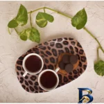 نمای جزئیات سینی بدون دسته مدل 6652 پلنگی سایز 21*32 سانتی متر پرداخت و جزئیات مواد