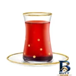 نمای جزئیات سرویس چای خوری ۱۲ پارچه مادام کوکو مدل Points Dorés Gold پرداخت و جزئیات مواد