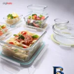 نمای جزئیات ظروف نگهدارنده شیشه ای لاک مدل GL 531 شش پارچه پرداخت و جزئیات مواد