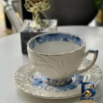 نمای جزئیات سرویس چای خوری ۱۲ پارچه ۶ نفره شاهین مدل Dantella D پرداخت و جزئیات مواد