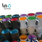 نمای جزئیات لیوان زیبا مدل دورنگ با طراحی خاص Light پرداخت و جزئیات مواد