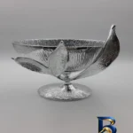 نمای جزئیات میوه خوری آلومینیومی طرح پایه دار مدل سانسوریا، مناسب دکوری و سرو پرداخت و جزئیات مواد