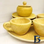 نمای جزئیات سرویس چای خوری سرامیکی مدل کد 99 مجموعه 8 عددی پرداخت و جزئیات مواد