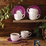 نمای جزئیات سرویس چای خوری ۱۲ پارچه چینی زرین ایران مدل اسپاتی پرداخت و جزئیات مواد