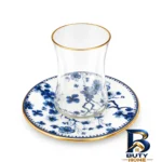 نمای جزئیات سرویس چای خوری ۱۲ پارچه ۶ نفره شاهین مدل Blue-Rose پرداخت و جزئیات مواد