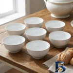 نمای جزئیات کاسه چینی تقدیس مدل لب بسته ۶ عددی پرداخت و جزئیات مواد