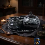 نمای جزئیات سرویس چای خوری ۷ پارچه ۲ نفره مدل X_۱۱۲۳۰۰۱ اصل پرداخت و جزئیات مواد