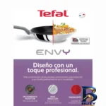 نمای جزئیات تابه تفال ENVY با روکش تفلون و نشانگر گرمایی پرداخت و جزئیات مواد