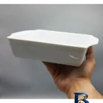نمای جزئیات ظرف سرو چینی تقدیس مدل مربع کد 648 پرداخت و جزئیات مواد