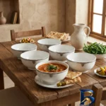 نمای بسته بندی کاسه آبگوشت خوری پارس چینی کد 2603 مجموعه ۶ عددی برچسب و بسته بندی