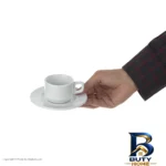 نمای جزئیات ست فنجان و نعلبکی ۱۲ پارچه شرکت صنایع چینی تقدیس مدل VBN-۳۹۱ اصل پرداخت و جزئیات مواد