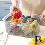 نمای جزئیات ظرف نگهدارنده میوه با بدنه اکرولیک هوم کت مدل 3905 مناسب برای یخچال پرداخت و جزئیات مواد