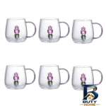 نمای جزئیات لیوان مدل گلدار بروسیلیکات کد 1369n 2666 بسته دو عددی پرداخت و جزئیات مواد