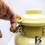 نمای جزئیات ظرف نگهدارنده با بدنه لعابی بی نظیر مدل کوپه برای یخچال و فریزر پرداخت و جزئیات مواد