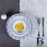 نمای جزئیات سرویس غذاخوری 29 پارچه چینی زرین ایران مدل فرانسیس نئوکلاسیک درجه یک پرداخت و جزئیات مواد
