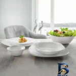 نمای جزئیات سرویس غذاخوری ۲۶ پارچه گلدن اوپال مدل کارین ساده پرداخت و جزئیات مواد