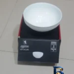 نمای بسته بندی پیاله چینی زرین ایران مدل سفید سری هتلی بسته 3 عددی برچسب و بسته بندی