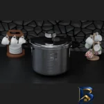 نمای جزئیات زودپز اسمارت با ظرفیت و سیستم ایمنی پیشرفته پرداخت و جزئیات مواد