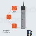 نمای لبه محافظ شوک الکتریکی و چند راهی برق پرودو مدل PD-FWCHO۴۵-BK-۶۵W اصل حاشیه و پرداخت