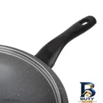 نمای جزئیات تابه گرانیت تکنو با سوپاپ بخار و دسته جداشونده پرداخت و جزئیات مواد