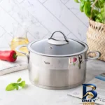 نمای جزئیات قابلمه والین مدل لیان با طراحی مناسب و جنس استیل پرداخت و جزئیات مواد