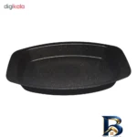 نمای جزئیات تابه گرانیتی تیارا با در شیشه و دو دسته پرداخت و جزئیات مواد