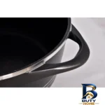 نمای جزئیات قابلمه ام جی اس با در پیرکس و سوپاپ بخار پرداخت و جزئیات مواد
