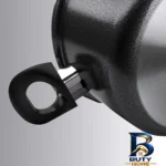 نمای بسته بندی قابلمه کلاسیک گرانیتی با در شیشه و دو دسته برچسب و بسته بندی