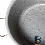 نمای جزئیات تابه گرانیتی ظرفیران مدل کرال با در و دسته استیل پرداخت و جزئیات مواد