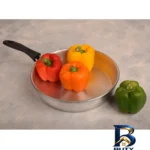 نمای جزئیات تابه آلومینیومی روحی مدل SE-M0067 با دسته پلاستیکی پرداخت و جزئیات مواد
