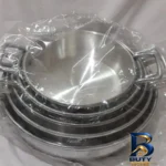 نمای جزئیات سرویس تابه ۴ پارچه مدل روحی با طرح استیل پرداخت و جزئیات مواد