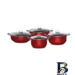 نمای جزئیات سرویس آلومینیومی قابلمه و تابه 10 پارچه آلتیما مدل 8000p پرداخت و جزئیات مواد