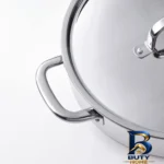 نمای جزئیات تابه استیل ایکیا با کفه سه لایه و طراحی مدرن پرداخت و جزئیات مواد