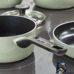 نمای جزئیات سرویس پخت و پز سرامیکی نچسب ۷ پارچه برگهوف مدل Leo Glints پرداخت و جزئیات مواد