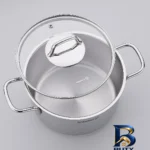 نمای جزئیات سرویس قابلمه استیل ۹ پارچه کرکماز مدل A۱۶۰۹ اصل پرداخت و جزئیات مواد